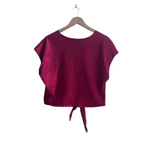 Zara Women's Red V-neckline Short Sleeve Top Size S - Picture 2 of 3